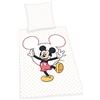 Herding Set di Biancheria da Letto Disney Topolino, Federa 80 x 80 cm, Copripiumino 135 x 200 cm, Con Cerniera Scorrevole di Qualità, Cotone