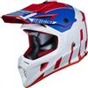 UFO ARIES HE181 CASCO MOTO CROSS ENDURO BLU ROSSO E BIANCO LUCIDO HELMET