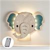 Lights4fun Applique Murale Elefante con 34 LED Bianchi Caldi a Pile per Arredo Cameretta Bimbi