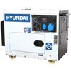 Hyundai DHY8000SE - Generatore di corrente diesel silenziato carrellato con AVR 6.3 kW - Continua 6 kW Monofase