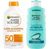 Garnier Ambre Solaire Latte Solare Protettivo Ultra-Idratante SPF 50+ Protezione Molto Alta Burro di Karité + Ambre Solaire DopoSole Latte Idratante Lenitivo con Aloe Vera - 2 Flaconi da 200ml