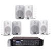 MASTERSTORE24 Sistema kit filodiffusione amplificatore Bluetooth USB 6 Diffusori Muro bianchi