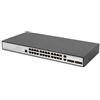 DIGITUS Switch di rete Gigabit Ethernet - 19 pollici - 24 porte - 4 x uplink (SFP/RJ45) - Layer 2 gestito - Porta CLI - Nero