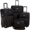 Rockland, Set di valigie Journey, morbide, verticali, nero, 4-Piece Set (14/19/24/28)