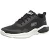 Skechers 232562 Bkw, Sneaker Uomo, Nero Sintetico Maglia Bianca Trim, 46 EU