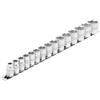 Draper D15 M/SR 3/20,3 cm centimetri. Dr. Metric socket set on metal rail (15 pezzi), blu