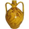 Ceramiche Angela Rinaldi - Anfora Fiasca in Ceramica di Vietri dipinta a mano Maioliche Design Terracotta (giallo e manganese, Altezza cm 25 diametro pancia cm 16 kg 1,50)