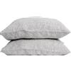 MLH MY LINEN HOME My Linen Home | Set di 2 Federe in Lino Lavato (100% StoneWashed) | Federe Cuscini 65x65 cm I Ipoallergenico, Termoregolazione e Traspirabilità I Adatto a Tutte le Stagioni | Copricuscini Strisce