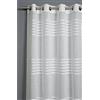 Gardinia Tenda con Occhielli, con Strisce 3D, Filtrante e Trasparente, Bianco, 140 x 245 cm
