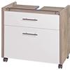 Schildmeyer Trient 133073 - Mobile sottolavabo, 67 x 35 x 60,5 cm, Finitura Quercia Selvatica/Bianco Lucido
