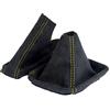 L & P Car Design Cuffia Cambio e Freno a Mano Compatibile con BMW e46 Serie 3 1998-2007 - Nero Giallo - Microfibra - Leva Cambio Manuale - (A0100-1)