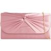 UShopUK Borsa a mano in raso plissettato per matrimonio, ballo di fine anno, matrimonio, sera, Rosa cipria