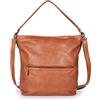 DONBOLSO Borsa Tracolla Donna Berlino | Shopper in Pelle Nappa | Elegante Tracolla per Borsa con Coulisse | Borse Donna Firmate | Borsa Tracolla Pelle Morbida | Cognac
