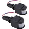 Lelukee 2Pcs infrarosso Pir sensore di movimento rivelatore interruttore luce a parete, 180 ° sicurezza sensore di luce di inondazione 90~250V