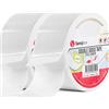 Sanojtape Nastro di Montaggio Biadesivo Sanojtape (Confezione da 2) 50mm x 10m Uso Generico per Lavori Artigianali, Foto, Ufficio e Fai da Te | Facile da Strappare a Mano, Spessore 0,1mm