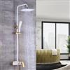 QJUZO Colonna Doccia Bianca 3 Getti Sistema Doccia a Parete con Miscelatore Set Doccia Pioggia Rubinetti Doccia Sistema di Balneazione Elegant Miscelatori Colonna Soffione Vasca Rubinetto