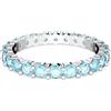 Swarovski Anello Matrix, Taglio Round, Blu, Placcato rodio