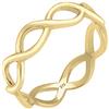 Elli Premium Infinity Anello da Donna in Argento 925, Placcato Oro Giallo, Misura 58 (18.5)