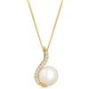 DIAMORE Elli DIAMONDS Collana Donne Perla classica con Diamante (0,055 ct.) in Oro Giallo 585