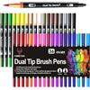 FORETOY Brush Pen 36 colori Pennarelli Lettering, Dual Brush Pen con Punta Fine da 0,4 mm e 1-2mm Punta Brush, Penne da Colorare ad Acquerello per Adulti Bullet Journal, Lettering, Mandala e Disegnare