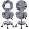 HuaLiSiJi Copri Sgabello Rotondo 30-40cm Colorato Elastico Senza Rughe Lavabile Antipolvere Morbido e Durevole, Adatto Anche per Sgabelli Quadrati (Nero/Grigio, 2)