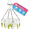 culiclean Stendibiancheria con 16 Mollette Soft Clips (1 pezzo, bianco con blu-verde/verde-blu)