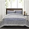Lush Decor Hygge Geo - Set di biancheria da letto con 3 pezzi, motivo a righe, colore: blu navy e bianco