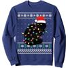 Christmas Ugly Sweaters Co. Black Cat Christmas Ugly Sweater Funny Santa Cat Felpa