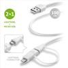 Cellularline - Usb Data Cable Dual For Iphone 5s/5c/5-bianco