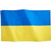 Runesol Ucraina Bandiera Nazionale 3x5, 91x152cm, Прапор України 4 Occhielli, Occhiello In Ottone In Ogni Angolo, Bandiera Ucraina, Impermeabile, Interno, Esterno