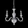 Bonetti Illumina Lampadario in legno bianco shabby 3 luci Fiorenza