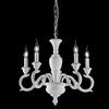 Bonetti Illumina Lampadario in legno bianco shabby 5 luci Fiorenza