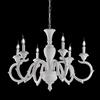 Bonetti Illumina Lampadario in legno bianco shabby 6 luci Fiorenza