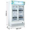 Frigo Vetrina Verticale Per Bibite 800 L +1/+10°C Porte Scorrevoli e Canopy Pubblicitario