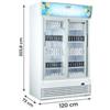 Frigo Vetrina Verticale Per Bibite 1000 L +1/+10°C Porte Scorrevoli e Canopy Pubblicitario