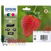 EPSON MULTIPACK 4 CARTUCCE INCHIOSTRI ORIGINALI EPSON T2986 SERIE FRAGOLA NERO + COLORI - EPSON - C13T29864012