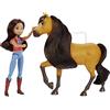 Mattel Spirit - Bambola Lucky da 18 cm Articolata con Top alla Moda, Snack, Spazzola e Cavallo Spirit da 20 cm con Soffice Criniera e Morbida Coda, Giocattolo per Bambini 3+ Anni, HFB89