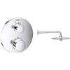 GROHE Parte Esterna Termostatico Incasso a 2 Vie (Doccia) per Rapido Smartbox Grohtherm, Design Tondo 24076000 & Soffione con Braccio a Parete, Ecojoy Euphoria, Cromo, 380 mm 26459000