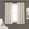 Lush Decor Rosalie - Coppia di tende per finestra filtranti la luce, stile vintage e country francese, drappeggio senza tempo, romantiche finiture in pizzo, 137 x 160 cm, avorio