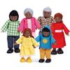Hape Famiglia Felice Afroamericana per gioco di ruolo dai 3 anni | Bambole nonni, genitori e figli per casa delle bambole