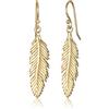 Elli Women's 925 Sterling Silver Xilion Cut Round Feather Earrings