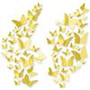 CAYUDEN Adesivi Murali 3D con Farfalle, CAYUDEN 60 Pezzi Adesivi Rimovibili a Specchio Decorazioni Fai 3 Dimensioni Decalcomanie da Muro 3D con Farfalle Camera Porta, Finestra Decorazione Decalcomanie (Oro)