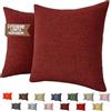 SoNiT home decor SONIT - Federe Cuscini Bordeaux 40x40 cm, Set 2 Federe Divano in Cotone Loneta con Cerniera Nascosta, Copri Cuscini Decorativi per Letto e Divano, Fodere Resistenti e Lavabili Arredo Casa