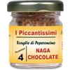 I Piccantissimi - NAGA CHOCOLATE peperoncino piccantissimo in vasetto da (13 gr) - Scaglie di Peperoncino a lunga conservazione - peperoncino piccante NAGA CHOCOLATE coltivato in Italia (800.000 Shu)