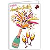 Afie Biglietto Buon Compleanno Champagne Bottiglia Flutes Tappo Bolle Frizzante Illustrazione con Busta Formato 12 x 17,5 cm Carta da foreste gestite in modo sostenibile Made in France 69-8038