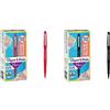 PAPER MATE Flair Nylon Penna con Punta Sintetica, Punta Media da 0.7 mm, Scatola da 12, Rosso & Flair Penna, Punta Media da 1.1 mm, Nero, Scatola da 12