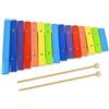 A-Star Xilofono diatonico soprano arcobaleno in legno colorato a 15 note con due bacchette in legno - da G5 a G7