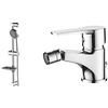 Ibergrif Barra di Scorrimento per Doccia, Asta per Doccia con Soffione, Tubo Flessibile, Supporto per Doccetta e Portasapone, Montaggio a Vite & M15057 Star, Miscelatore Bidet Bagno Monocomando