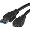 EMOS Cavo Hard Disk 3.0 Micro USB a USB, 5 Gbit/s, USB HDD, cavo dati, cavo di ricarica, USB Micro B maschio a maschio A, 1 m, nero