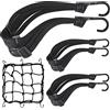 Fentar 4 Cinghie Elastiche Moto e Bici con Ganci, Corde Elastiche Regolabili con Fibbia Scorrevole, Per Fissaggio Bagagli, Antiusura e Resistente, Ideale per Viaggi e Trasporto (Nero, 40 cm)